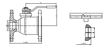 1-pc Cast Steel Floating Ball Valve (Soft Seated) Dimension & Weight 1-pc Cast Steel Floating Ball Valve (Soft Seated) Dimension & Weight