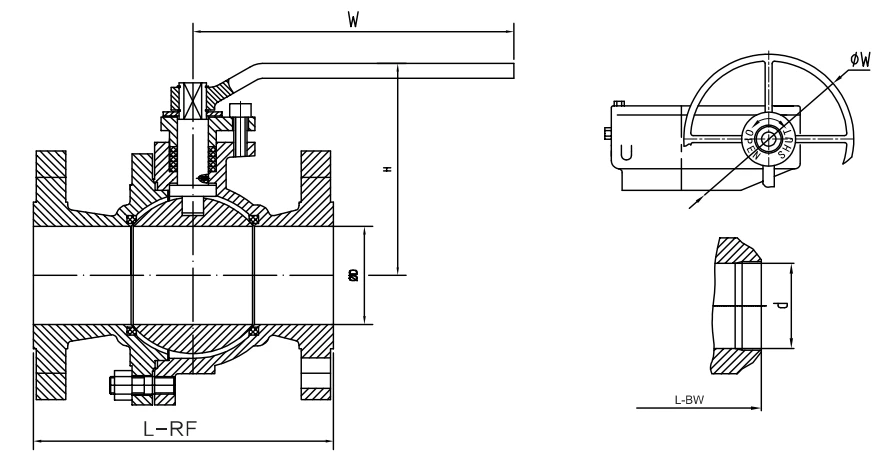 2-pc Cast Steel Floating Metal Seated Ball Valve Dimension & Weight 2-pc Cast Steel Floating Metal Seated Ball Valve Dimension & Weight