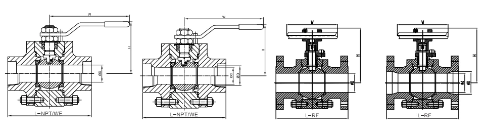 3-pc Forged Steel Floating Soft Seated Ball Valve Dimension &Weight 3-pc Forged Steel Floating Soft Seated Ball Valve Dimension &Weight