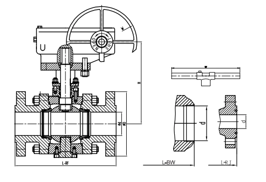 3-pc Forged Trunnion Mounted Metal Seated Ball Valve Dimension & Weight 3-pc Forged Trunnion Mounted Metal Seated Ball Valve Dimension & Weight