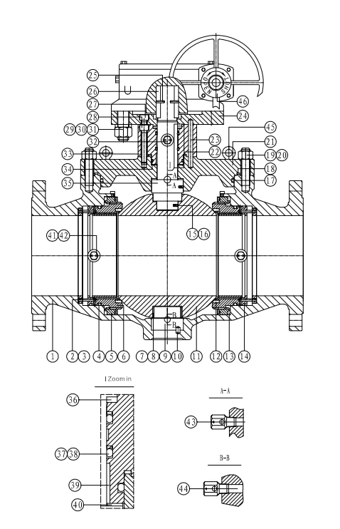 Top Entry Trunnion Mounted Soft Seated Ball Valve Drawing Top Entry Trunnion Mounted Soft Seated Ball Valve Drawing